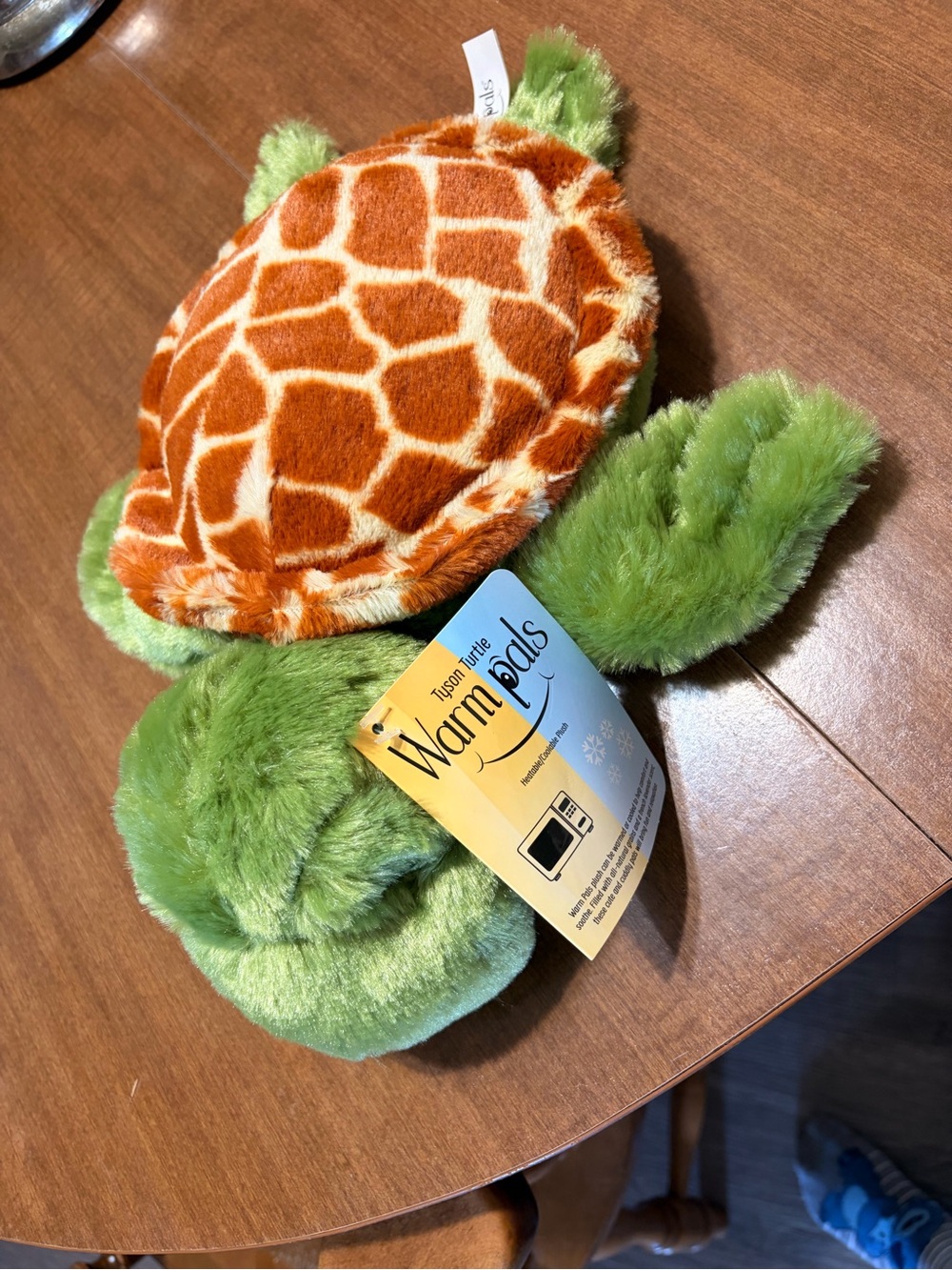 Green Plush Turtle Pet Toy - Microwaveable Heat Pack